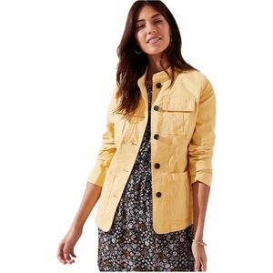 LOFT Golden Yellow Button-Up Denim Utility Jacket Size M‎
